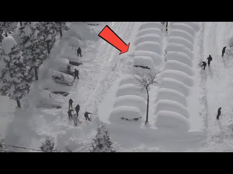 Japan disappears from view! People search for their cars in the thick snow